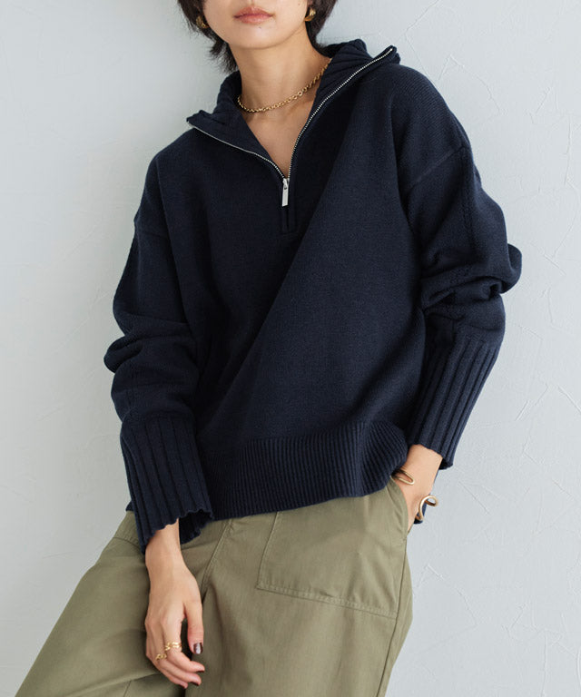 ラス RASW ジップボックスニット （アイボリー） アイボリー