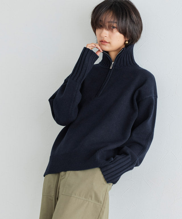 ラス RASW ジップボックスニット （アイボリー） アイボリー