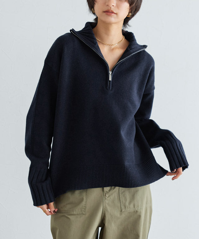 ラス RASW ジップボックスニット （ダークネイビー） ダークネイビー
