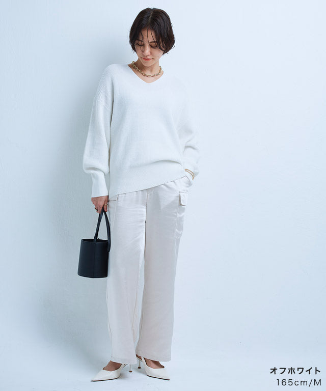 ラス RASW 綿100％Vネックニット