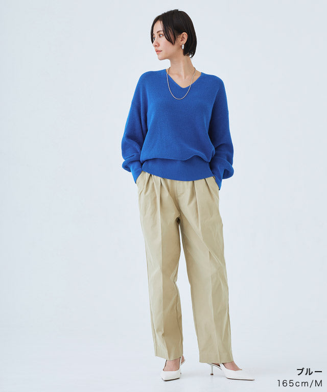 ラス RASW 綿100％Vネックニット