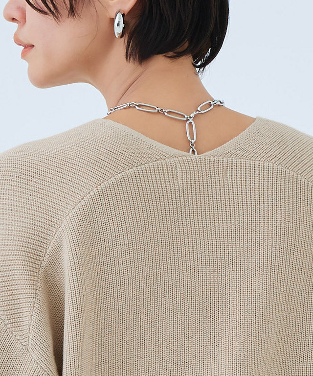 ラス RASW 綿100％Vネックニット