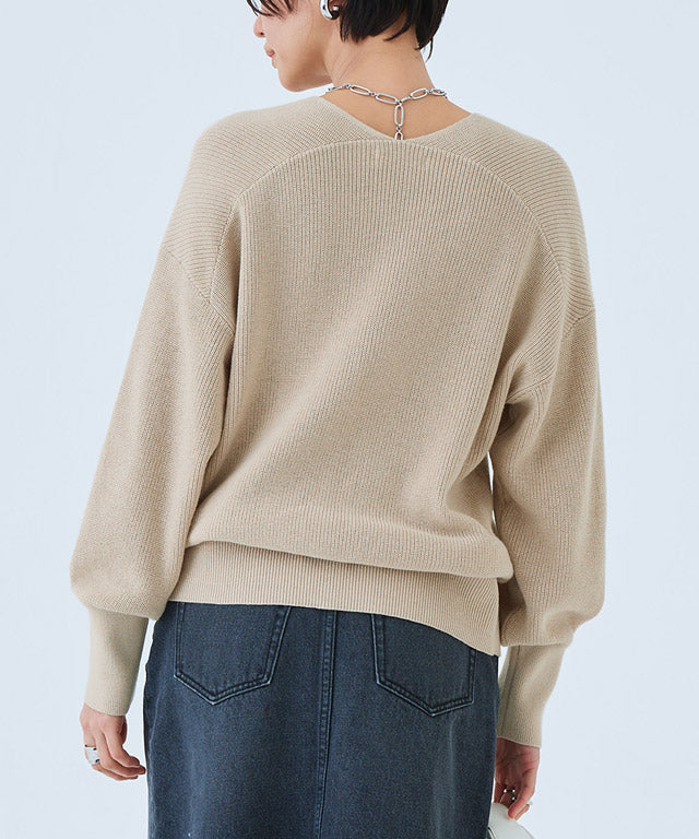 ラス RASW 綿100％Vネックニット