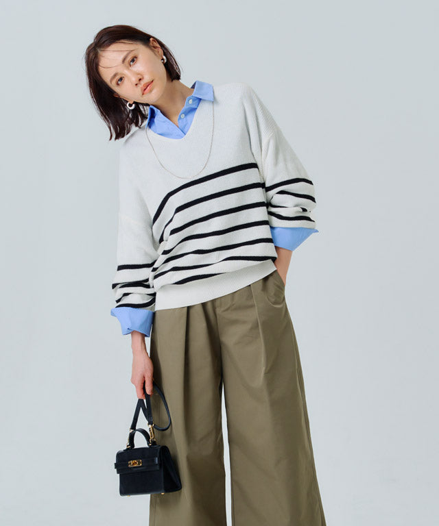 ラス RASW 綿100％Vネックニット