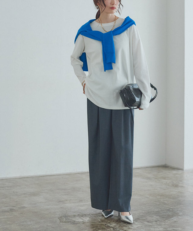 ラス RASW コーマコットンベーシックロングスリーブTシャツ （オフホワイト） オフホワイト