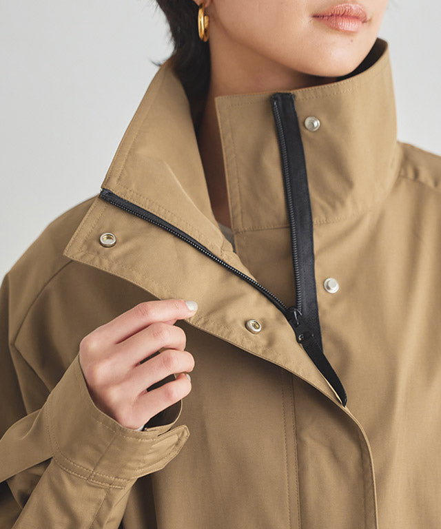 ラス RASW スタンドカラーロングライトコート （グレージュ） グレージュ