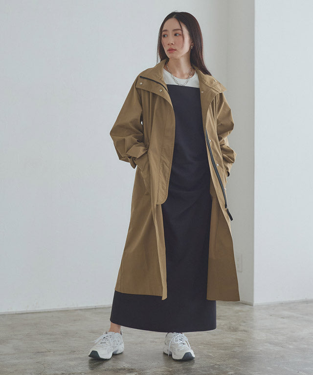 ラス RASW スタンドカラーロングライトコート （グレージュ） グレージュ