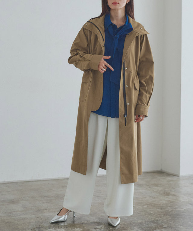 ラス RASW スタンドカラーロングライトコート （グレージュ） グレージュ