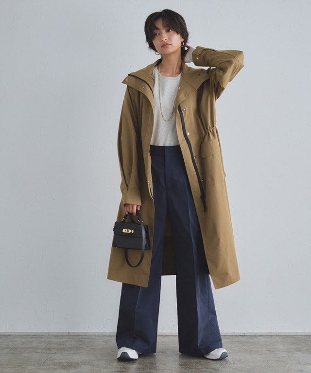 ラス RASW スタンドカラーロングライトコート （グレージュ） グレージュ