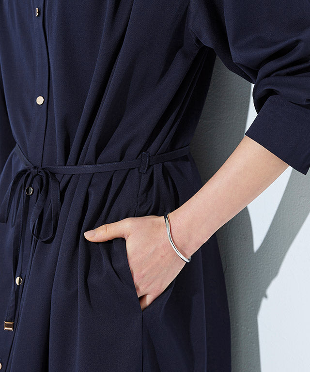 RASW Gold Button Long Shirt Dress
