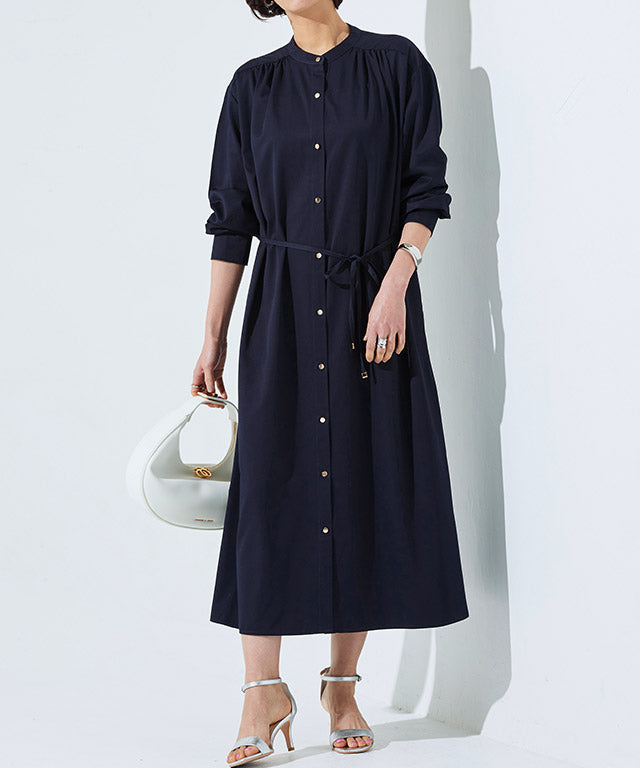 RASW Gold Button Long Shirt Dress