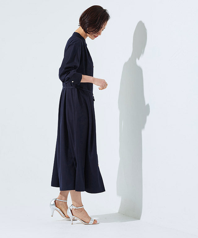 RASW Gold Button Long Shirt Dress
