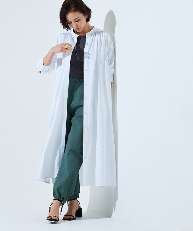 RASW Gold Button Long Shirt Dress