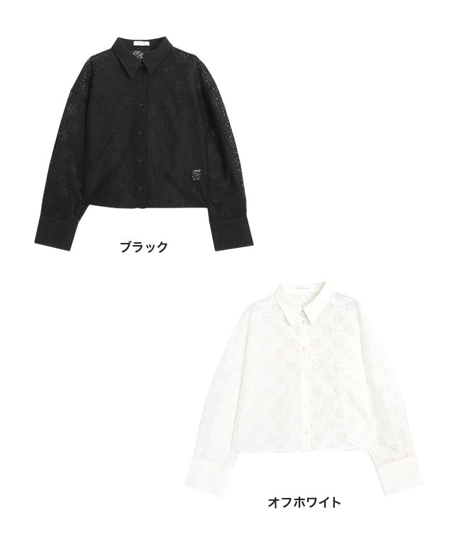 ラス RASW レースクロップドワイドシャツ