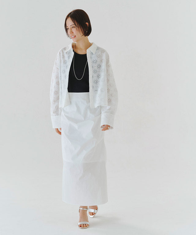 ラス RASW レースクロップドワイドシャツ