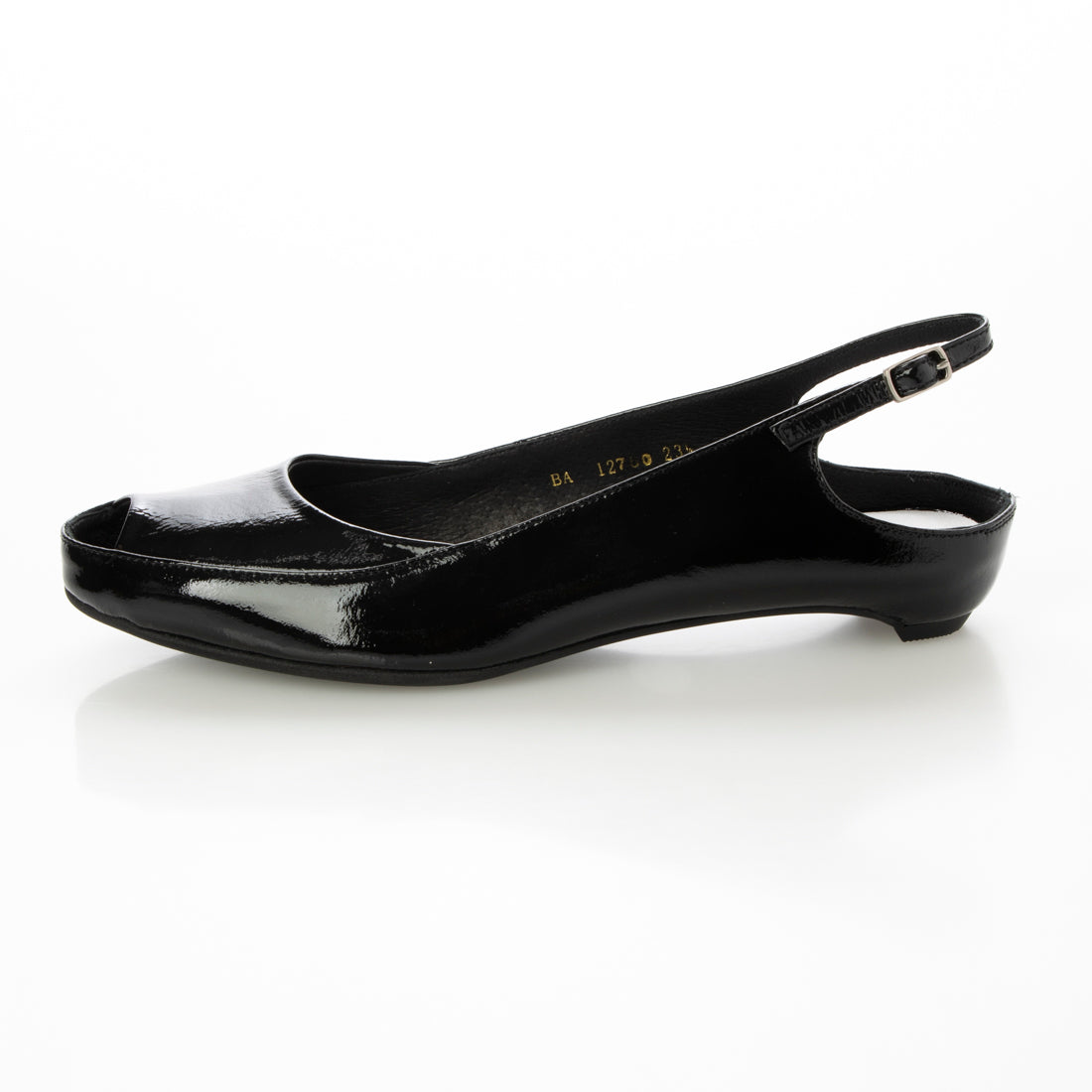 Labokigo Works rabokigoshi作品扁平的真皮開放式Tostrap Pumps