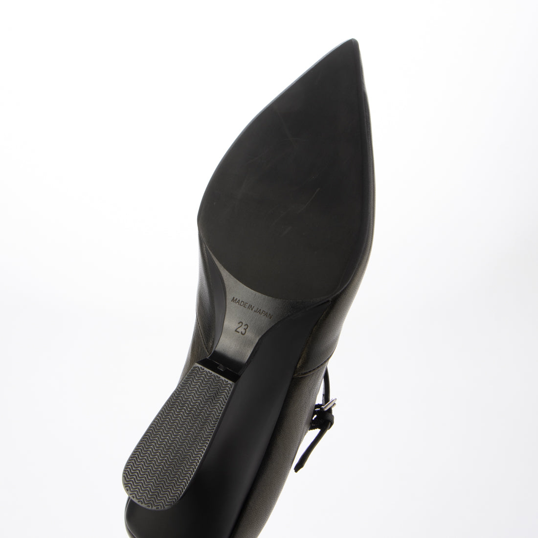 RABOKIGOSHI works 5cm Wedge Genuine Leather Pointed Toe T-Strap Pumps