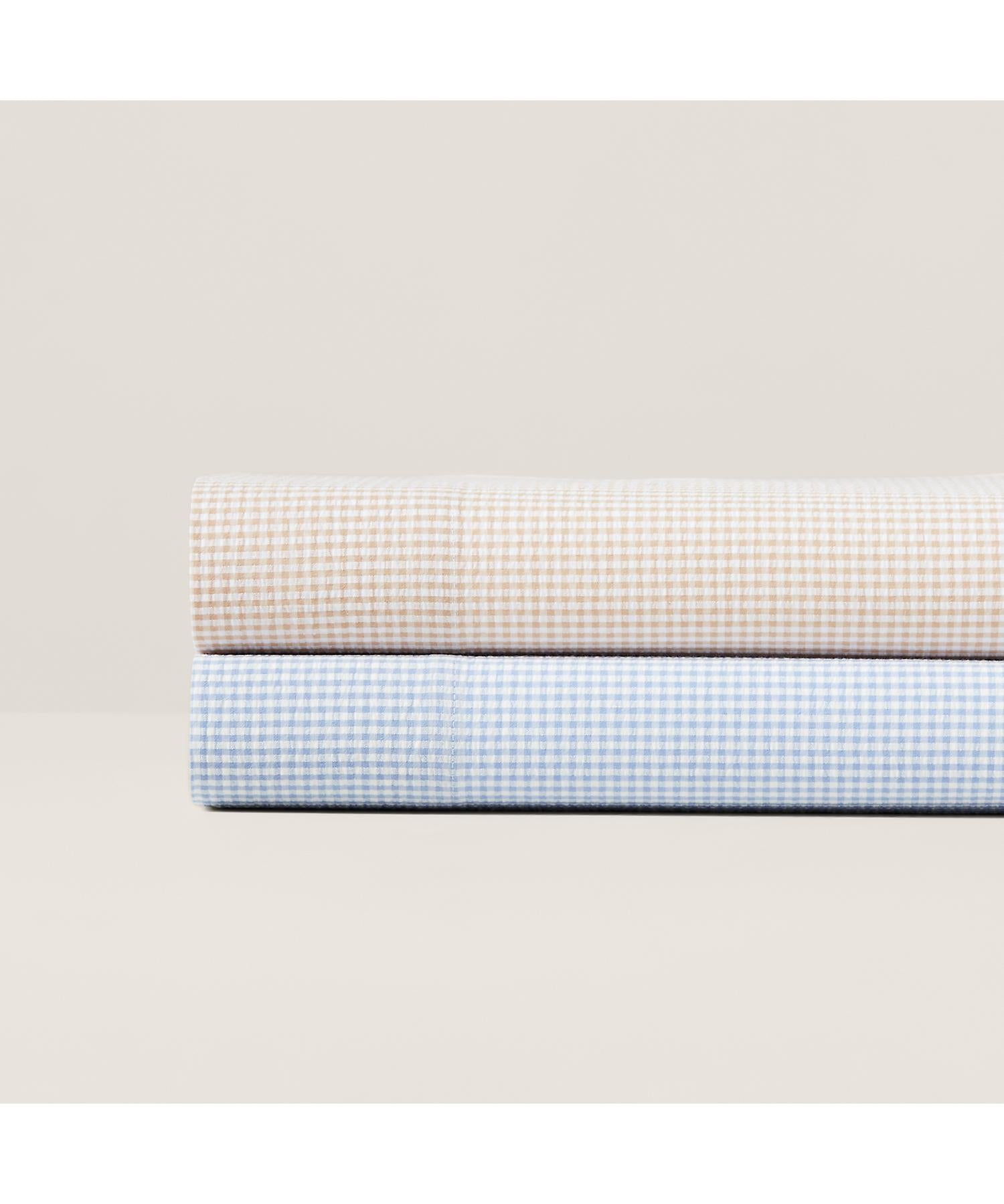 ラルフ ローレン ホーム RALPH LAUREN HOME シアサッカー ギンガム フラットシーツ/ダブルサイズ （400ブルー） 400ブルー