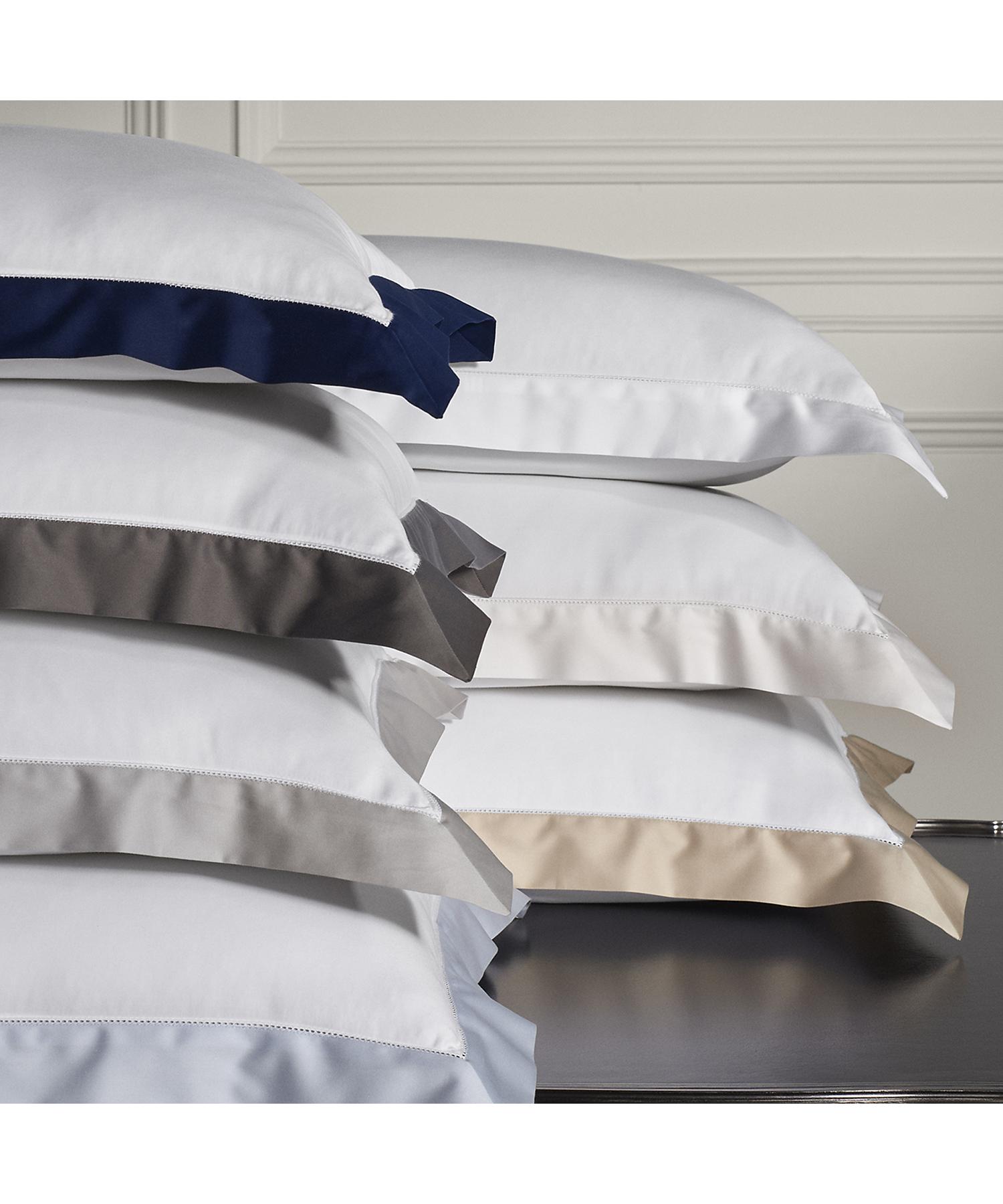 ラルフ ローレン ホーム RALPH LAUREN HOME オーガニック コットン サティーン ボーダー ユーロ シャム （410ネイビー） 410ネイビー
