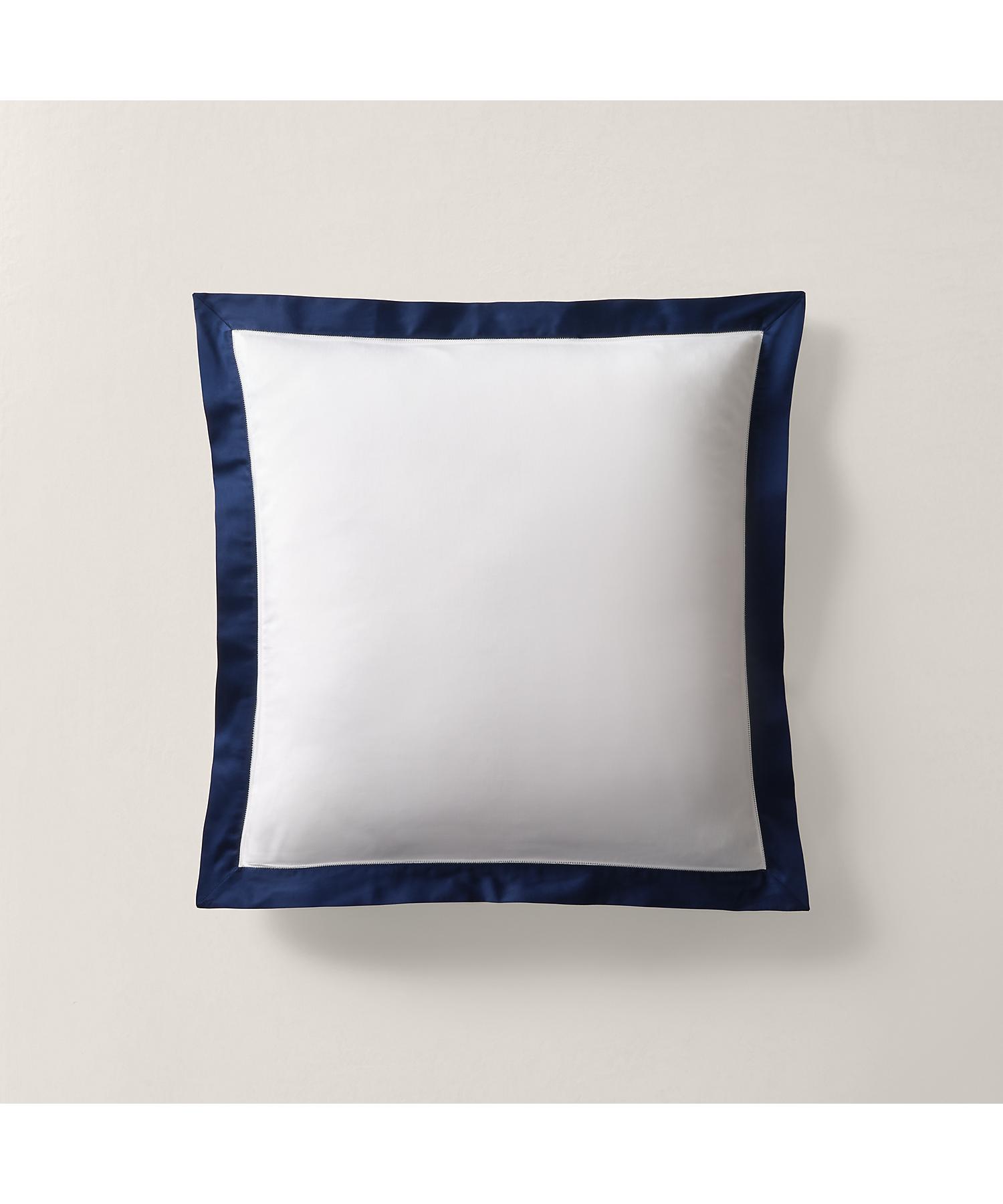 ラルフ ローレン ホーム RALPH LAUREN HOME オーガニック コットン サティーン ボーダー ユーロ シャム （410ネイビー） 410ネイビー