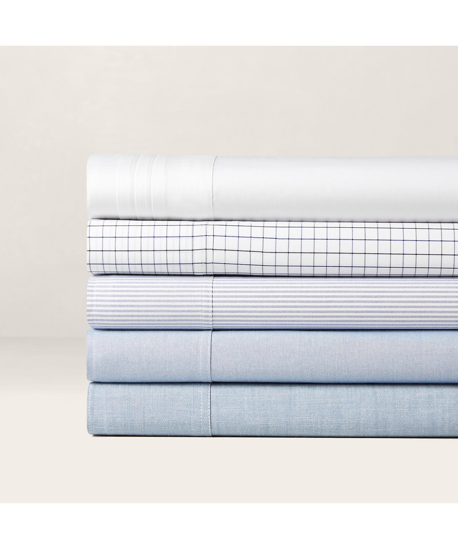 ラルフ ローレン ホーム RALPH LAUREN HOME オーガニックコットン タキシード プリーツ ボックスシーツ/ダブルサイズ （100ホワイト） 100ホワイト