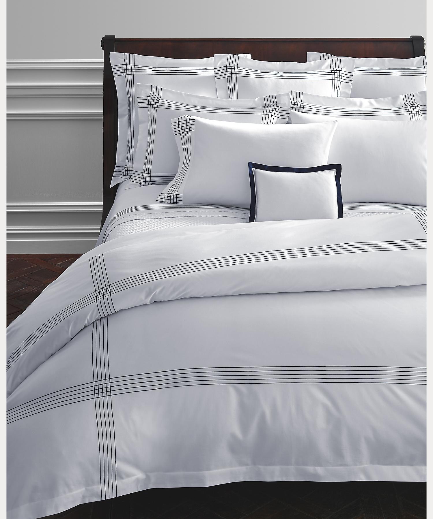 ラルフ ローレン ホーム RALPH LAUREN HOME オーガニック コットン サティーン ハンカチーフ デュベ カバー/ダブルサイズ （410ネイビー） 410ネイビー