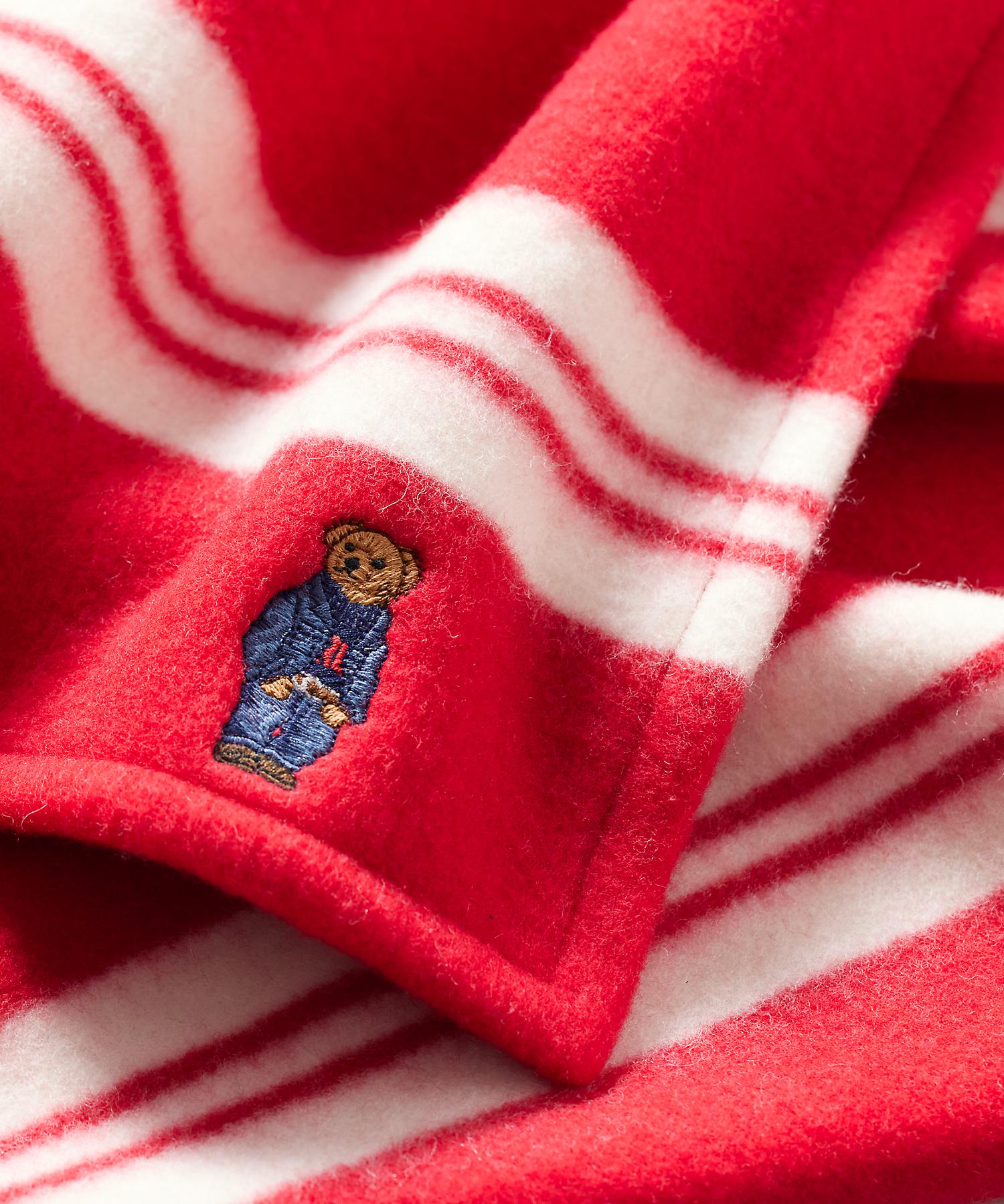 ラルフ ローレン ホーム RALPH LAUREN HOME Polo ベア ストライプド ハーフ ブランケット （600レッド） 600レッド