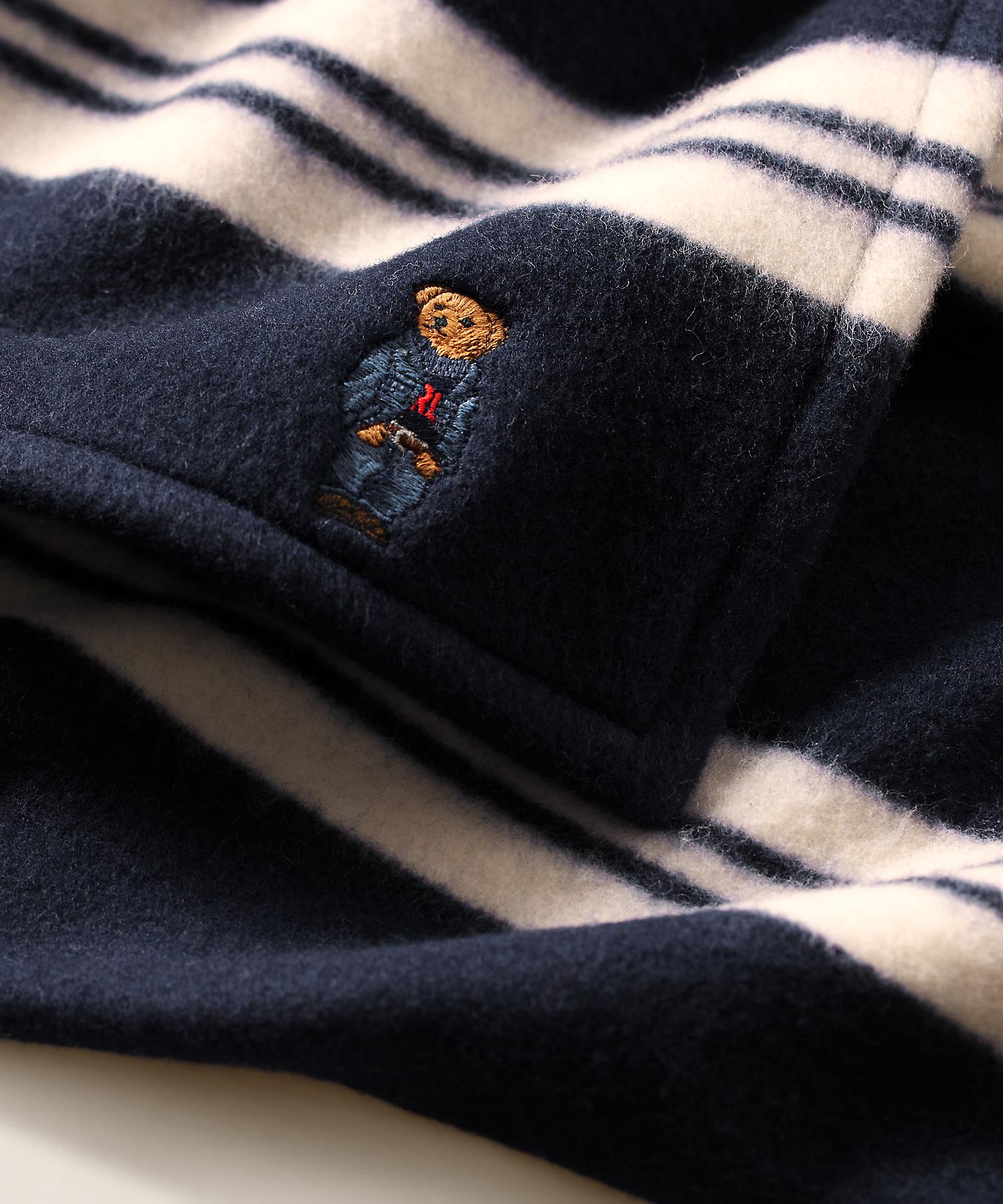 ラルフ ローレン ホーム RALPH LAUREN HOME Polo ベア ストライプド ハーフ ブランケット （410ネイビー） 410ネイビー