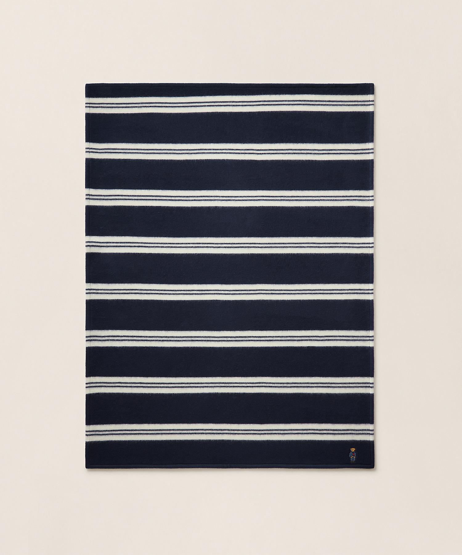 ラルフ ローレン ホーム RALPH LAUREN HOME Polo ベア ストライプド ハーフ ブランケット （410ネイビー） 410ネイビー