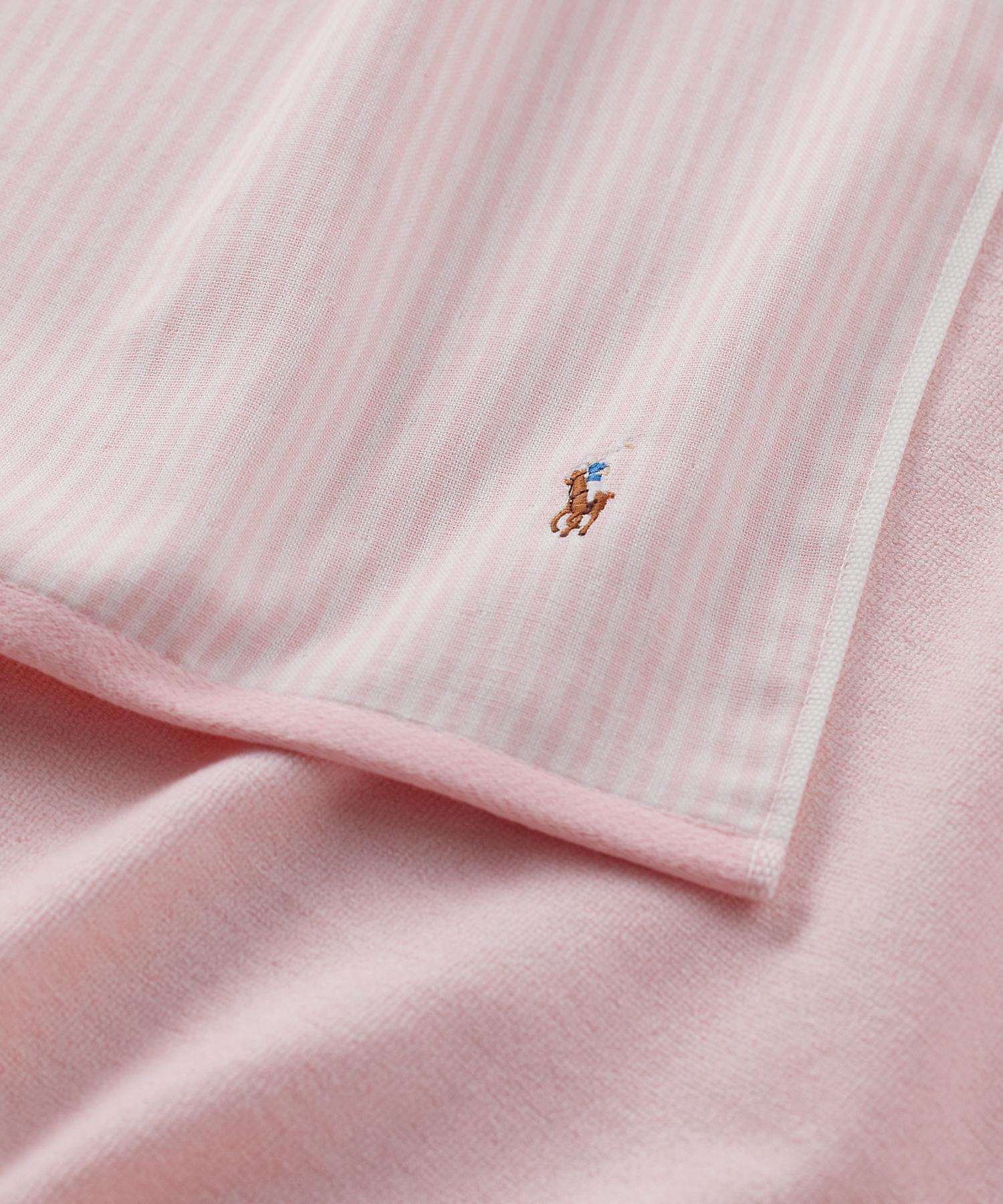 ラルフ ローレン ホーム RALPH LAUREN HOME オックスフォード ストライプド ハーフ タオルケット （650ピンク） 650ピンク