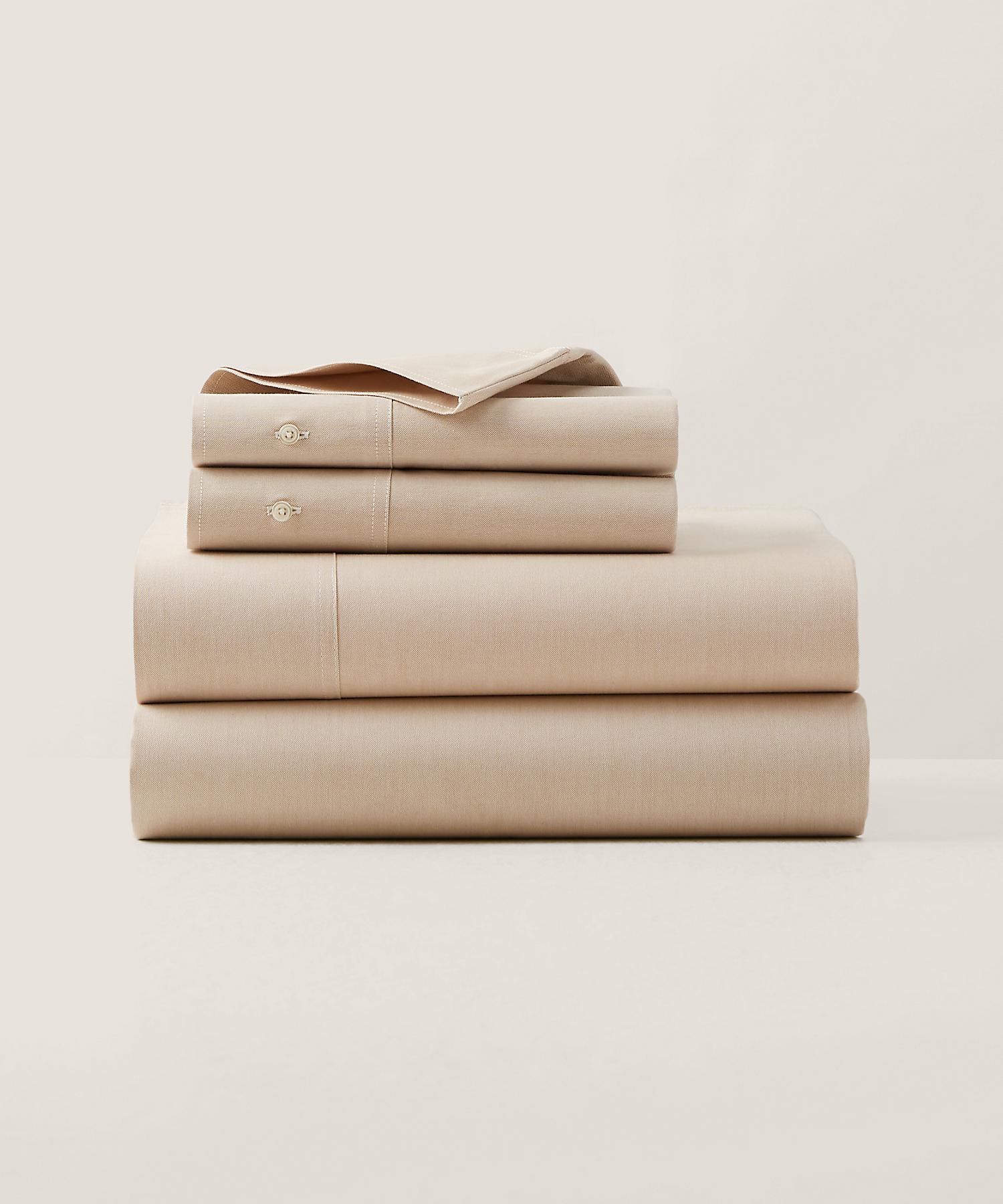 ラルフ ローレン ホーム RALPH LAUREN HOME オーガニック コットン オックスフォード ソリッド ボックスシーツ/セミダブルサイズ （101ナチュラル） 101ナチュラル