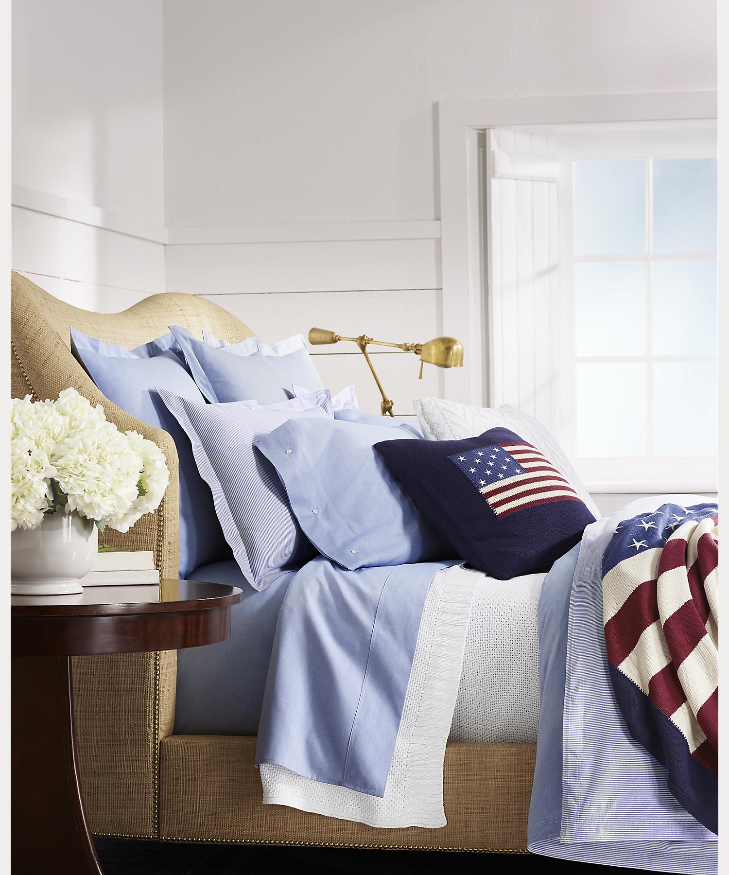ラルフ ローレン ホーム RALPH LAUREN HOME オーガニック コットン オックスフォード ソリッド シャム （400ブルー） 400ブルー