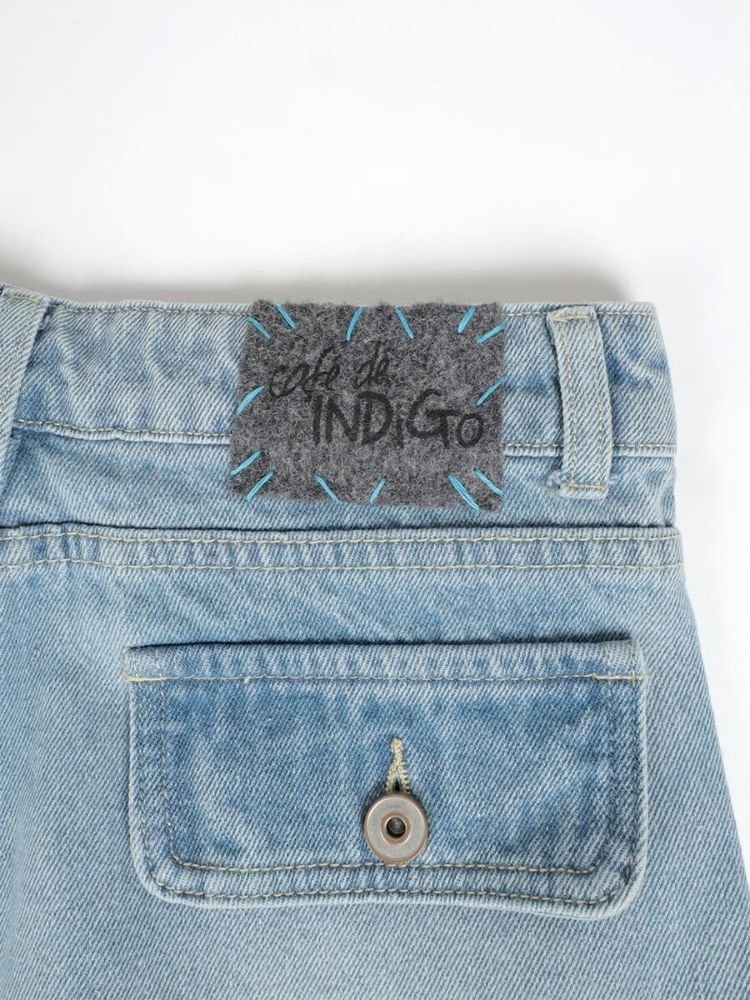 ラディエイト RADIATE cafe de INDiGo 切替デザインストレートデニムパンツ （スカイブルー） スカイブルー