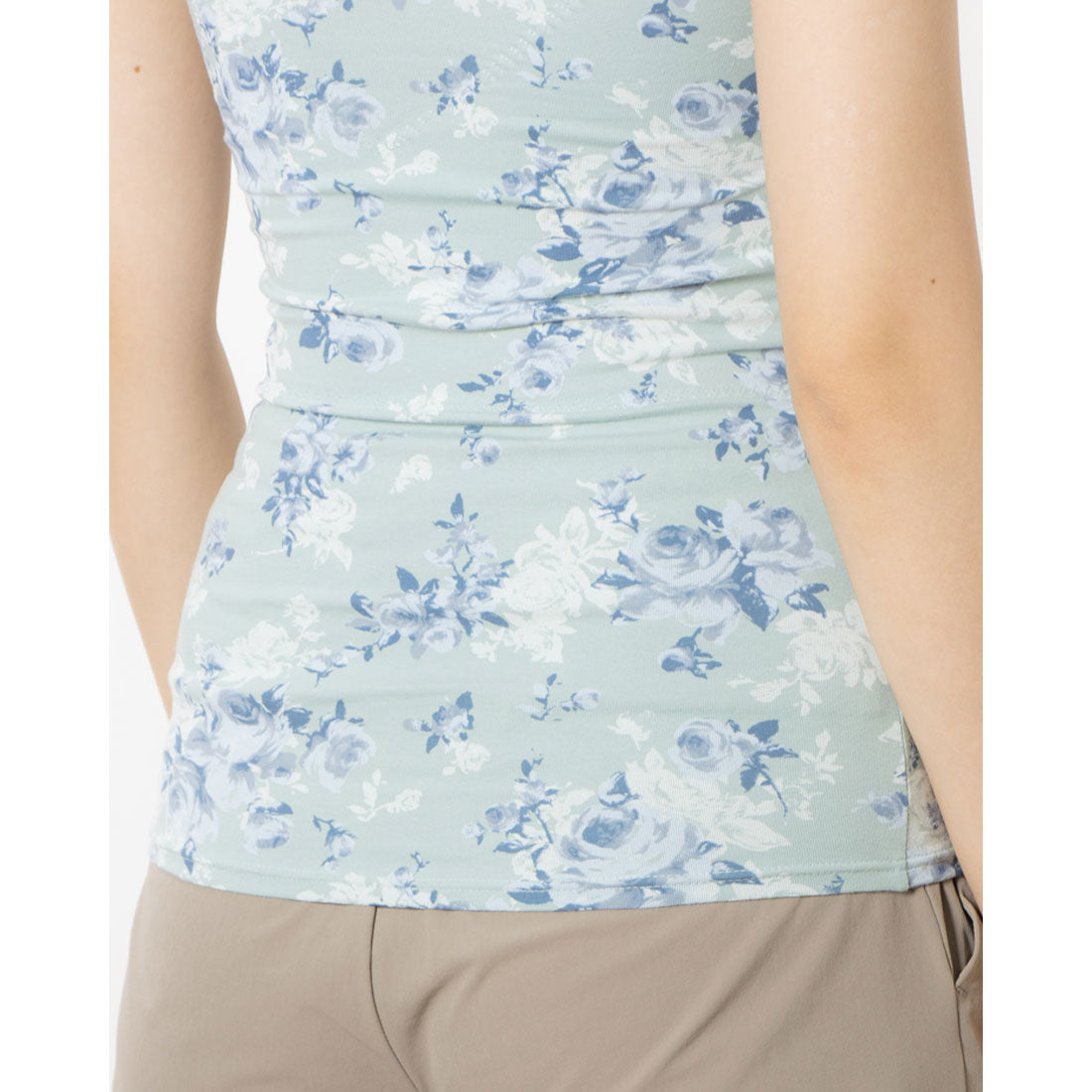 Rakusite Sukkiri Easy and Refreshing Cotton Blend Back & Belly Support Tank Top with Cups