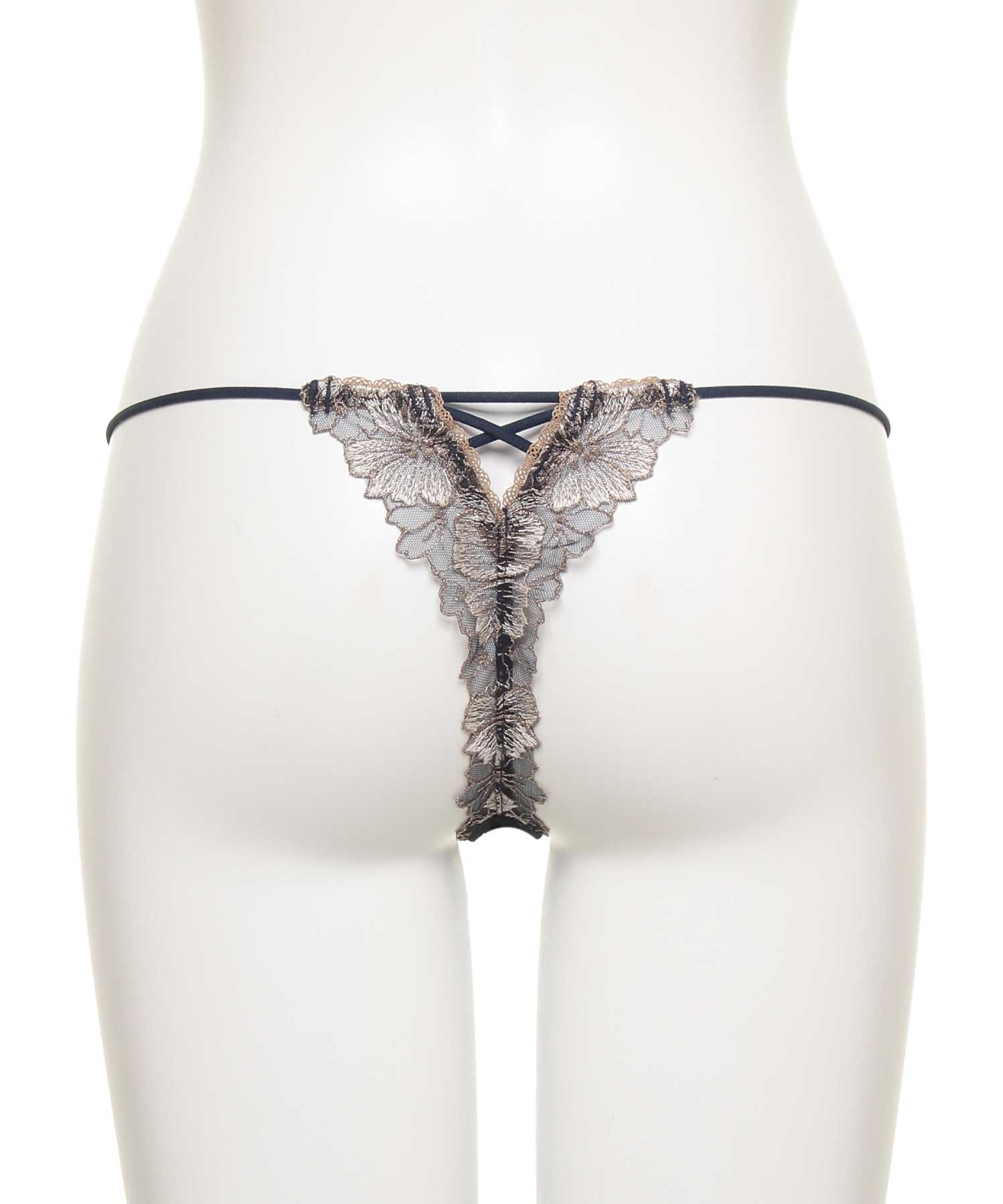 ラヴィジュール RAVIJOUR アルミラ エンブロイダリーレース Tバック 【返品不可商品】 （NAVY） NAVY