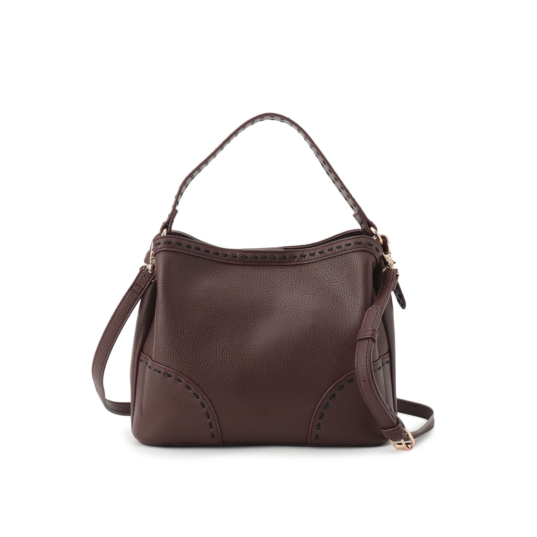 リフレクト Reflect 【収納力◎／付属ストラップあり】バイカラーステッチバッグ （ブラウン(044)） ブラウン(044)