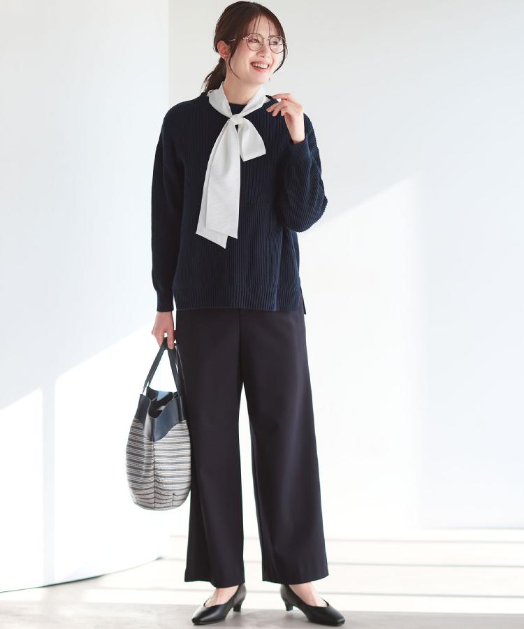 リフレクト Reflect 【しっかり容量◎】キャンバス地ボーダートートバッグ （ネイビー(394)） ネイビー(394)