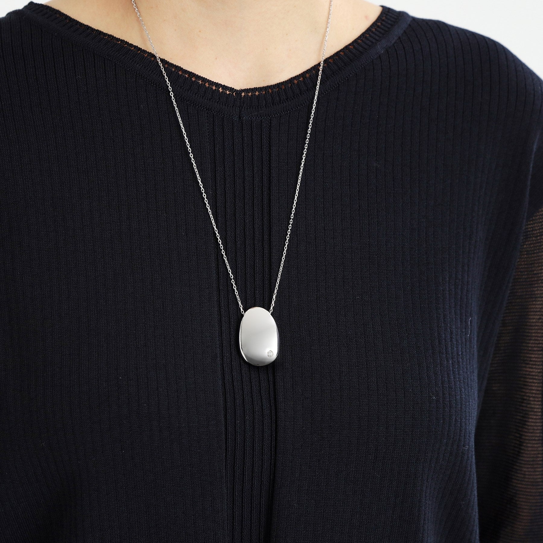 リフレクト Reflect 【チェーン長さ調節可】エッグ型パーツネックレス （シルバー(006)） シルバー(006)