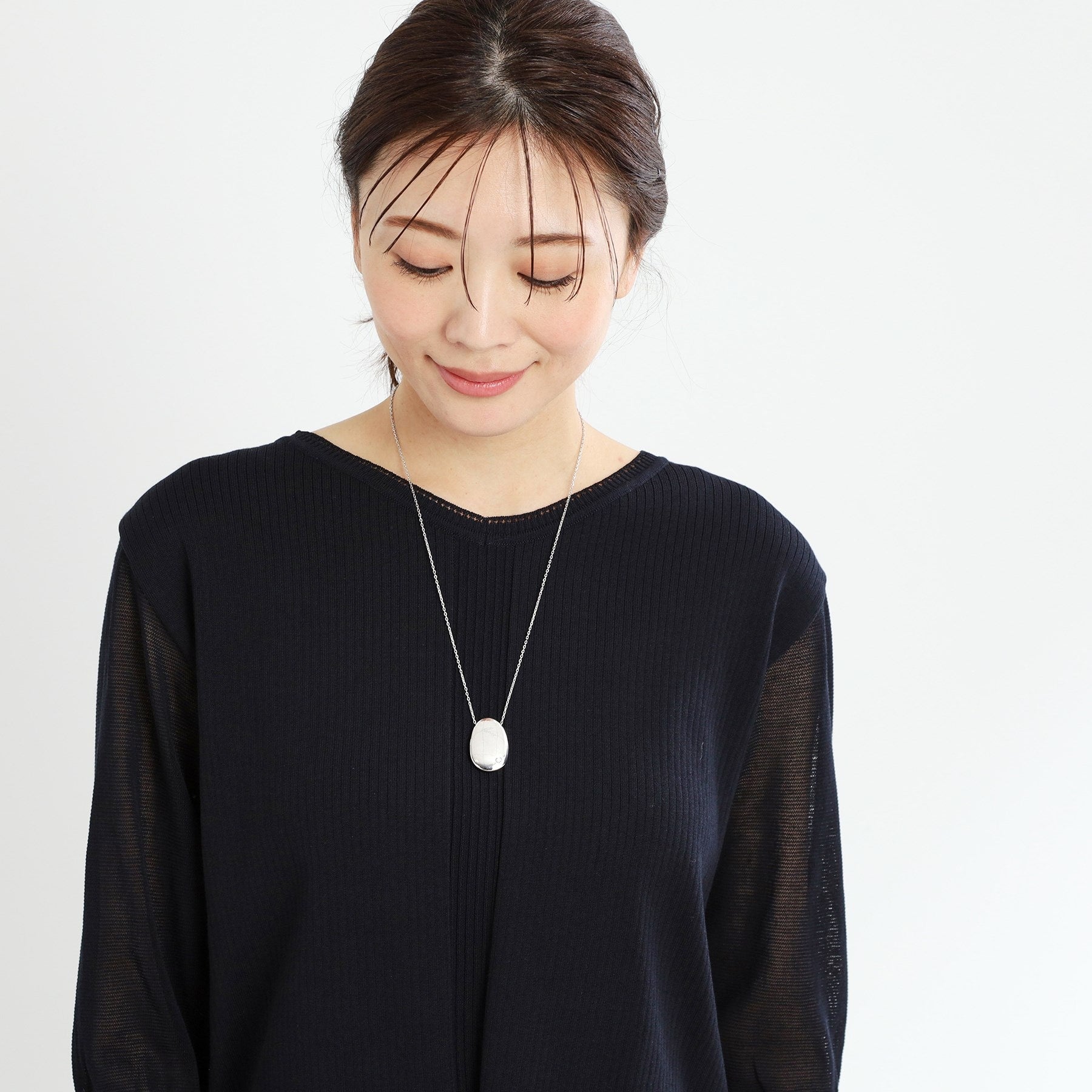 リフレクト Reflect 【チェーン長さ調節可】エッグ型パーツネックレス （シルバー(006)） シルバー(006)