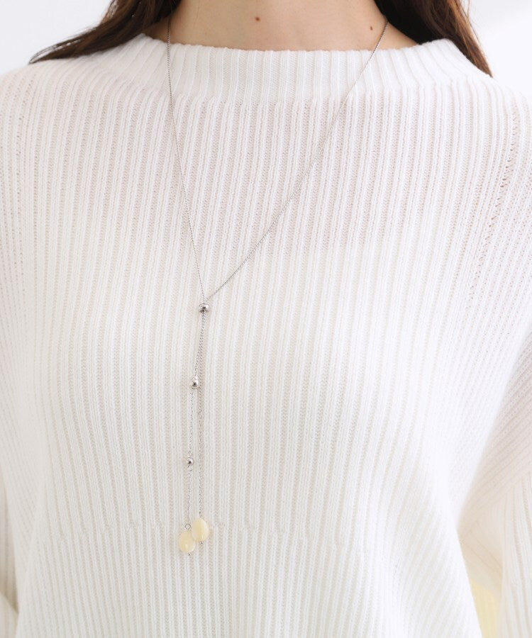 リフレクト Reflect 【長さ調節可】天然シェル×ラリエットデザインネックレス （シルバー(006)） シルバー(006)