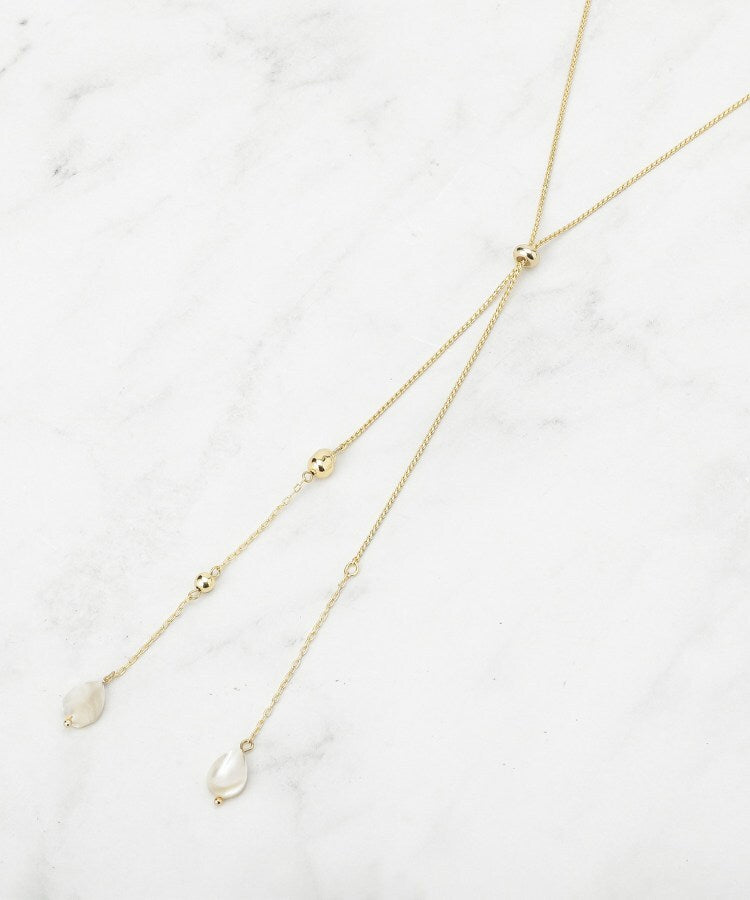 リフレクト Reflect 【長さ調節可】天然シェル×ラリエットデザインネックレス （シルバー(006)） シルバー(006)