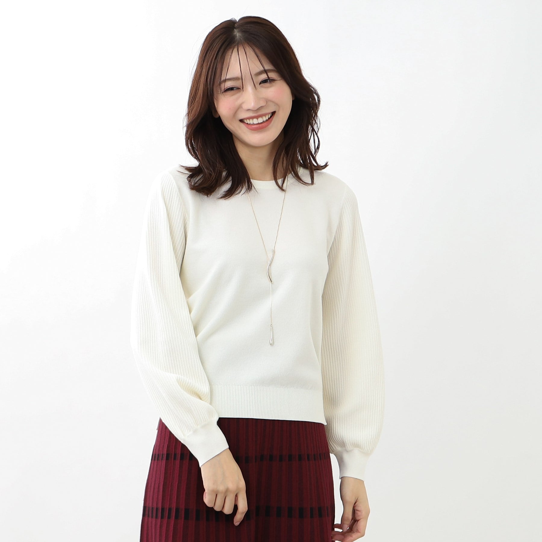 リフレクト Reflect 【マシンウォッシュ可】パフスリーブニット （オフホワイト(003)） オフホワイト(003)