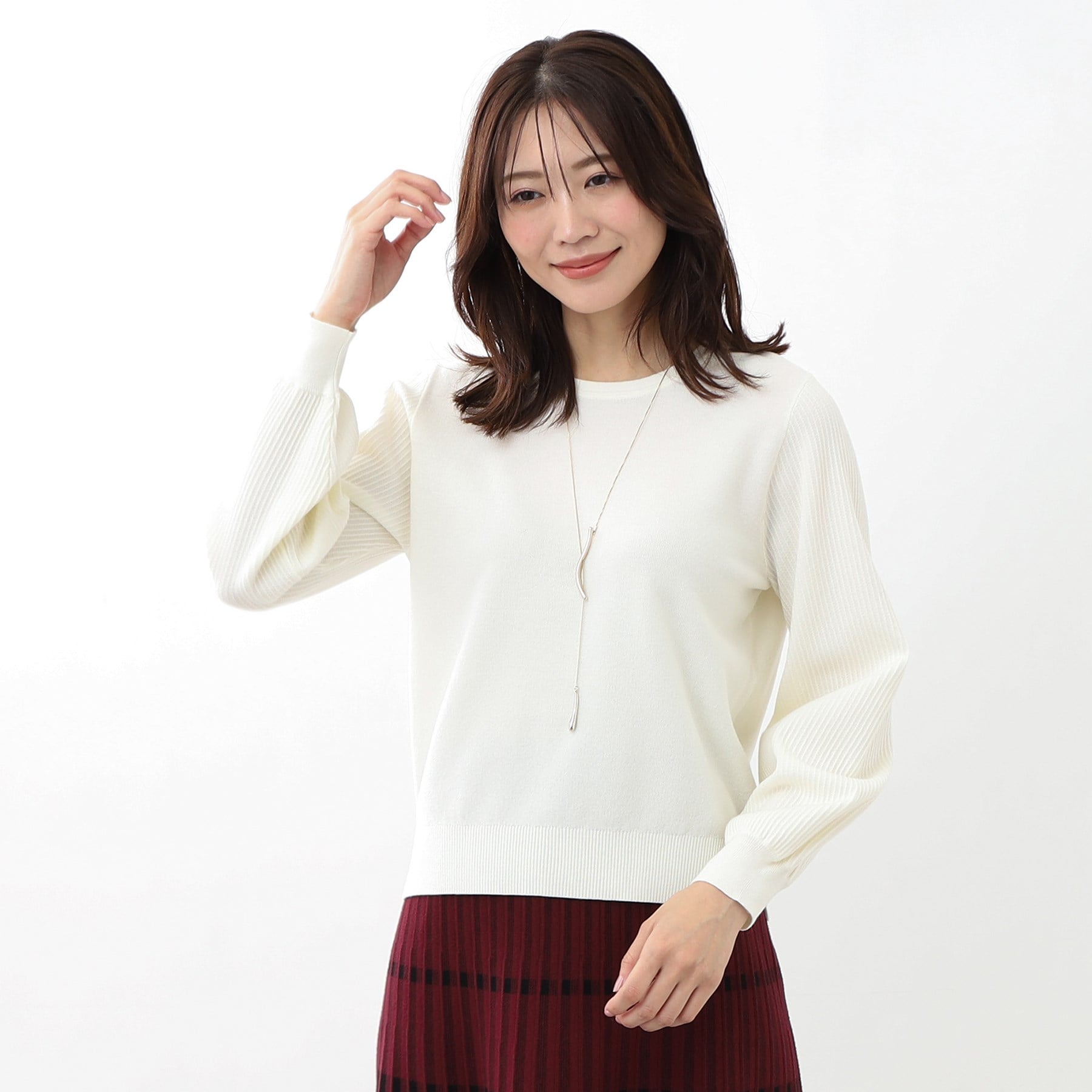 リフレクト Reflect 【マシンウォッシュ可】パフスリーブニット （オフホワイト(003)） オフホワイト(003)