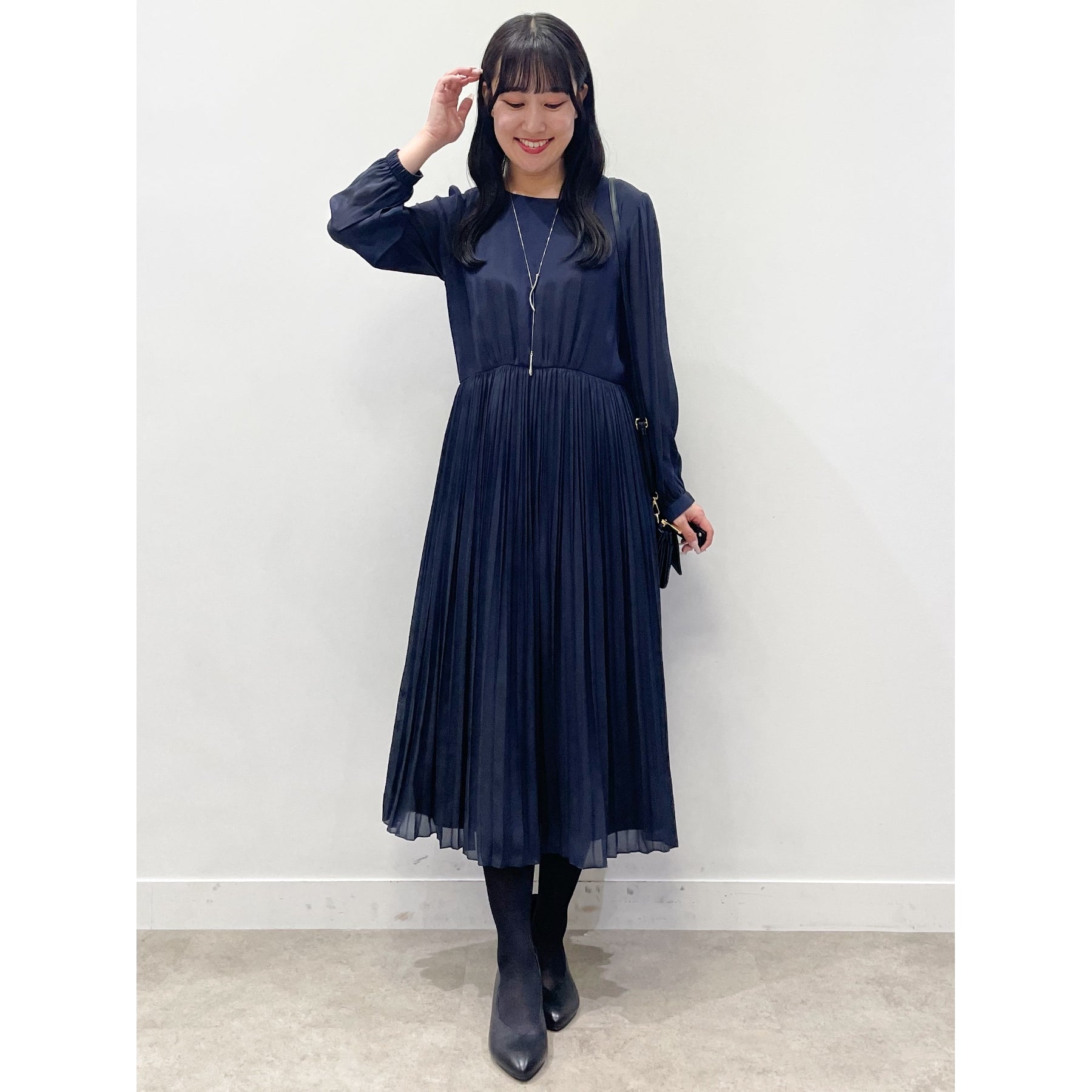 リフレクト Reflect 【手洗い可】フィットアンドフレアワンピース （ネイビー(094)） ネイビー(094)