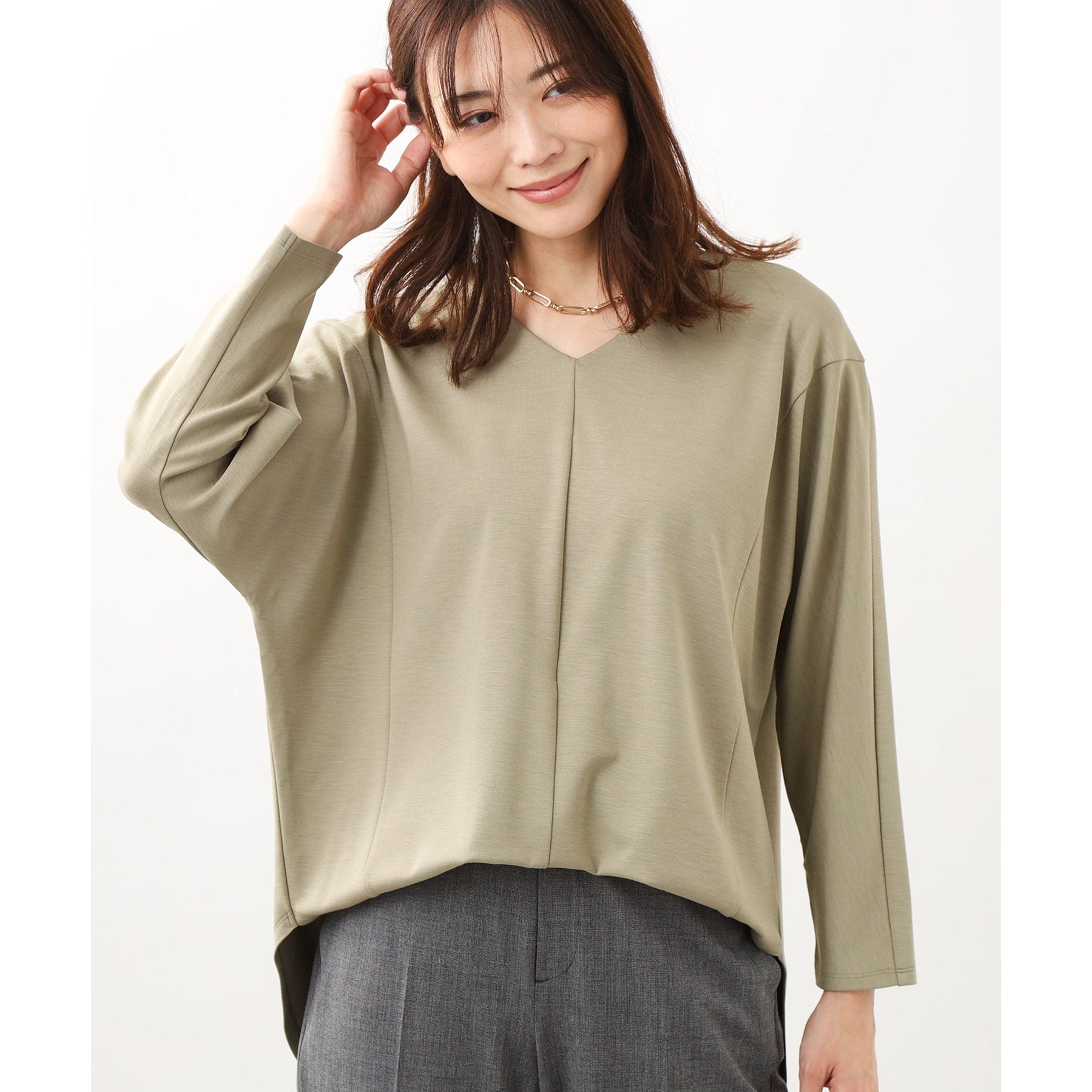 リフレクト Reflect 【手洗い可】ドルマンスリーブプルオーバー （オリーブグリーン(026)） オリーブグリーン(026)