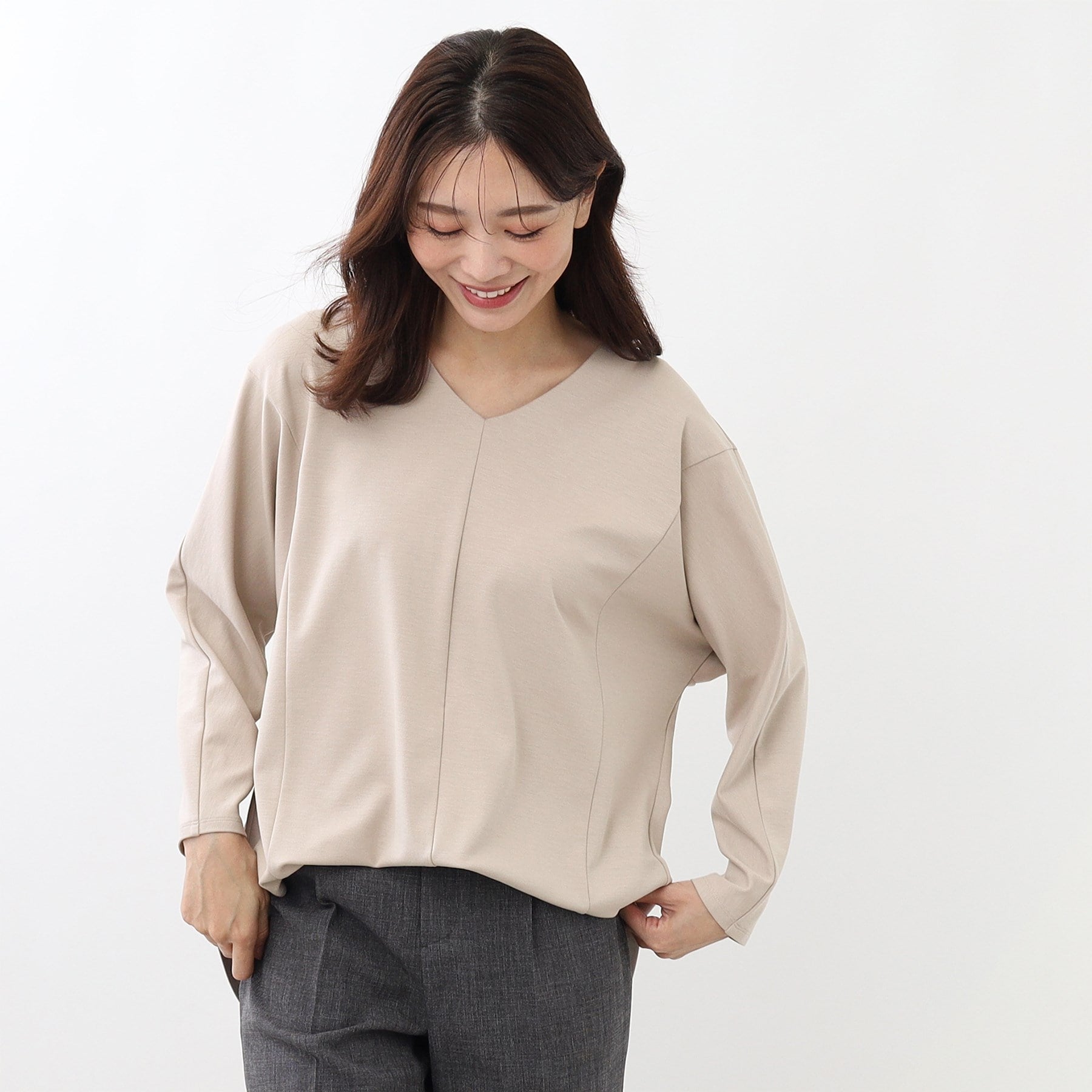 リフレクト Reflect 【手洗い可】ドルマンスリーブプルオーバー （ピンクベージュ(053)） ピンクベージュ(053)