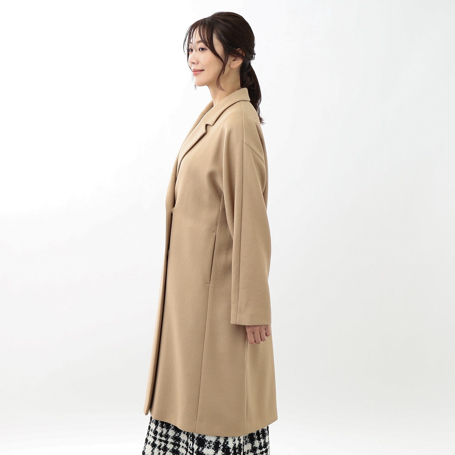 リフレクト Reflect 【R-QUALITY／共布サッシュベルト付き】クラシカルロングコート （ライトグレー(011)） ライトグレー(011)