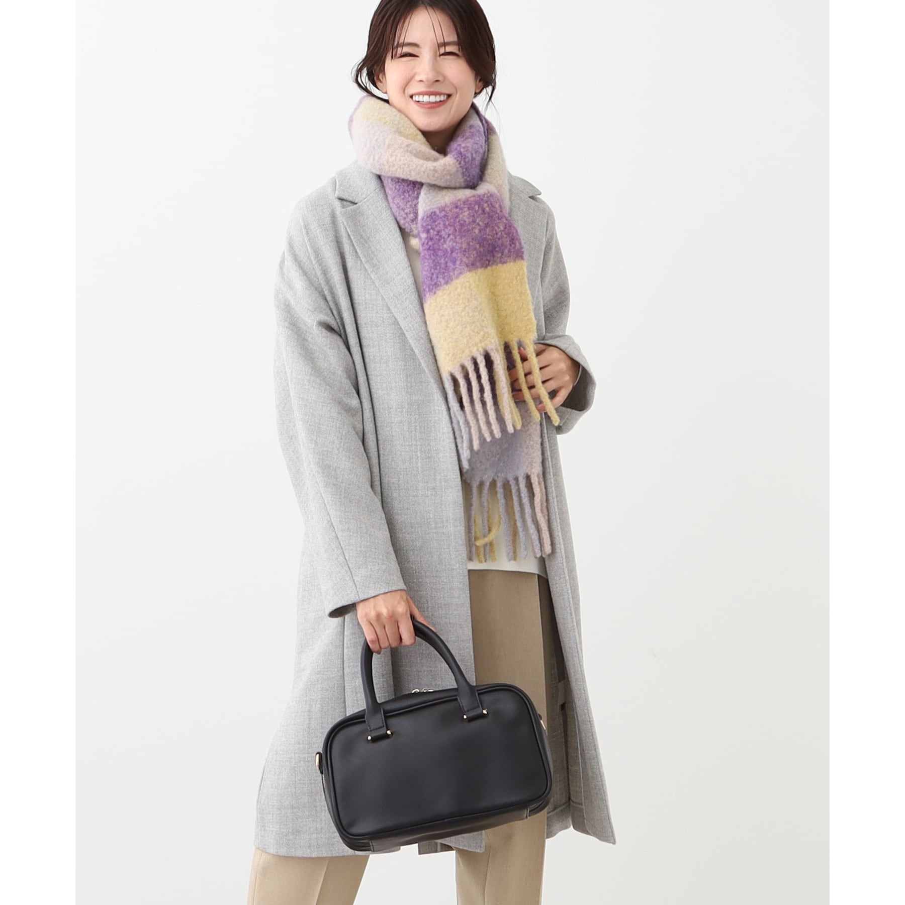 リフレクト Reflect 【R-QUALITY／共布サッシュベルト付き】クラシカルロングコート （ライトグレー(011)） ライトグレー(011)