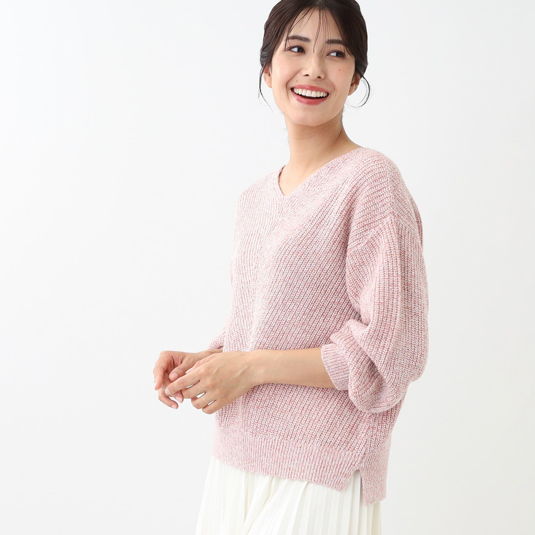 リフレクト Reflect 【洗える】ミックスカラーニット （オフホワイト(003)） オフホワイト(003)