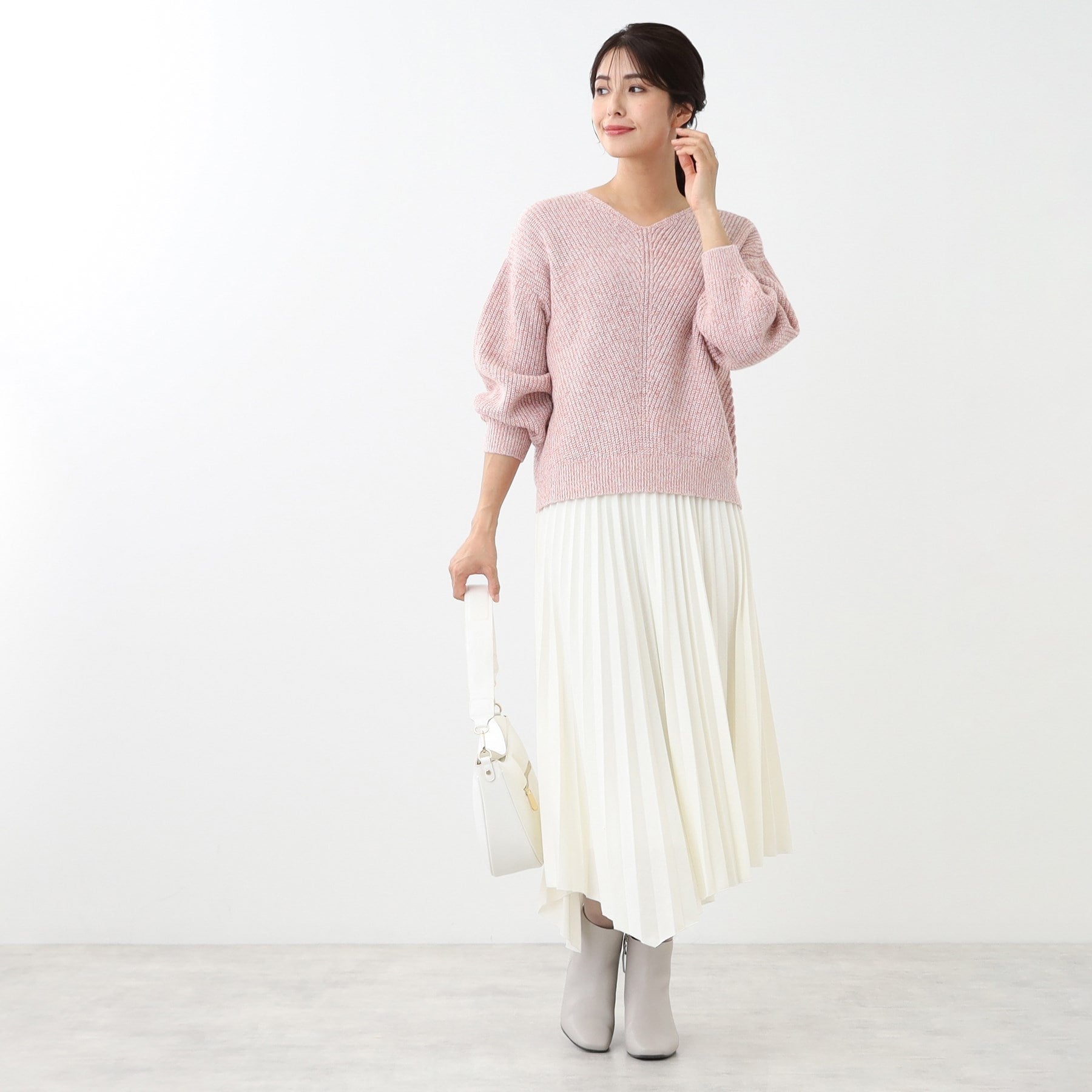 リフレクト Reflect 【洗える】ミックスカラーニット （オフホワイト(003)） オフホワイト(003)